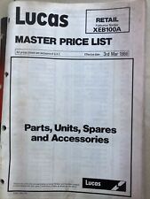 Lucas master parts for sale  HITCHIN