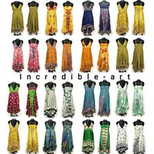 Paquete De 10 Piezas Vintage Sari De Seda Vestido Vestido Multicolor Bohemio Gypsy confusiones segunda mano  Embacar hacia Spain
