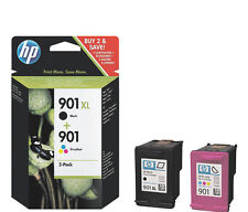 2 X GENUINE ORIGINAL INK CARTRIDGES HP 901 BLACK + 901 COLOUR J4660 J4680 G510A for sale  Shipping to South Africa