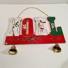 Letrero colgante de NOEL con campanas de jingle decoración de puerta de vacaciones de Navidad segunda mano  Embacar hacia Argentina