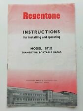 Regentone instructions model for sale  MARKET HARBOROUGH