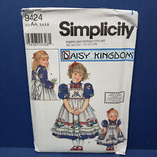 Usado, Vestido infantil SIMPLICITY 9424 Daisy Kingdom + vestido de boneca tamanho AA 3,4,5,6 SEM CORTES comprar usado  Enviando para Brazil