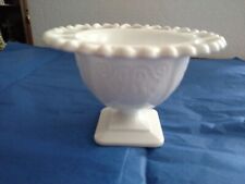 vintage White  milk glass pedestal bowl pierced edge for sale  Shipping to South Africa
