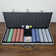 Juego de 500 fichas de póquer profesional Texas Hold Em con estuche de aluminio SENSACIÓN REAL  segunda mano  Embacar hacia Argentina