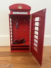 Red English telephone booth key phone closet wall storage, wooden OOAK handmade for sale  Shipping to South Africa