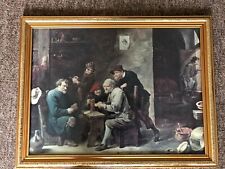" A Game of Cards"  Large Framed print Glazed Gilt Frame for sale  Shipping to South Africa
