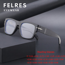 Óculos de leitura masculino quadrado transparente armação grossa azul luz bloqueadora  comprar usado  Enviando para Brazil