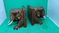 Wooden elephants bookends for sale  NEWPORT