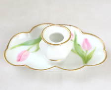 Royal Copenhagen Candlestick Candle Holder Pink Tulip Floral for sale  Shipping to South Africa