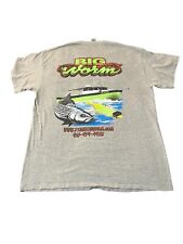 Used, Men’s Gray Graphic Fishing T Shirt Big Worms Large Gildan Boat And Lure Ocean for sale  Shipping to South Africa