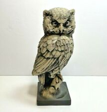 Vintage A. Santini Signed 9" Owl Pedestal Sculpture Figurine on Black Base for sale  Deforest