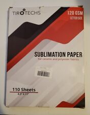 110 folhas de papel de sublimação 8,5 x 11 para tecido de cerâmica e poliéster. 120 GSM, usado comprar usado  Enviando para Brazil