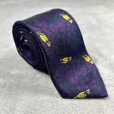 NWOT Ted Baker London 100% Silk Designer Tie Tropical Birds Purple Yellow 59"x3" for sale  Shipping to South Africa