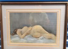 VTG Original Nude Female Still Life Portrait Pastel Painting Signed Framed for sale  Shipping to Canada