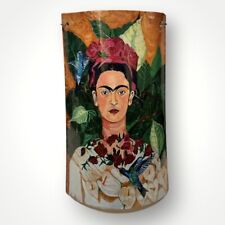 Mexican Clay Pottery Roof Tile Wall Plaque Frida Kahlo Decoupage Art 12"T Used for sale  Shipping to South Africa
