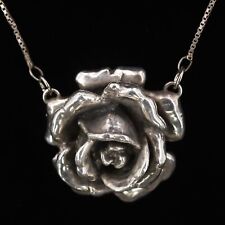 silver flower necklace for sale  USA
