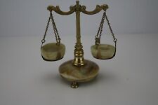 Antique Decorative Miniature Brass & Onyx Balance Scales for sale  Shipping to South Africa