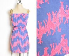 Lilly Pulitzer dress purple pink GIRAFFE print pima cotton mini strapless sun XS for sale  Shipping to South Africa