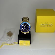 Relógio de mergulho masculino Invicta mostrador azul ouro quartzo data 200m caixa impermeável e papéis, usado comprar usado  Enviando para Brazil