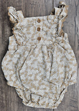 Baby Girl Clothes Carter's Newborn Beige Floral Romper Outfit for sale  Shipping to South Africa