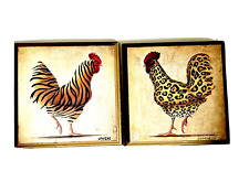 Rooster print wood for sale  San Jose