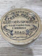 Harrods toothpaste jar for sale  BELFAST