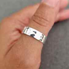 Anillo de plata martillada, plata de ley 925 de 6 mm, anillo de pulgar ancho, anillo de plata para hombre segunda mano  Embacar hacia Argentina