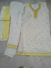 White yellow churidar for sale  SHEFFIELD