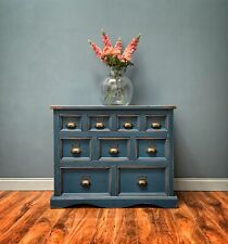 Beautiful Blue Pine Apothecary Merchant Bank Of Drawers Chest Sideboard for sale  Shipping to South Africa