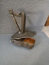 Used, FRED ZIMBALIST Music Box Etched Harp Shape Works Great Collectable  for sale  Shipping to South Africa