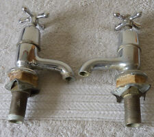 Vintage basin / sink taps matched pair with H & C tops 31 BS, used for sale  Shipping to South Africa