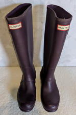 Used, Hunter Original Wellington Wellies Women's Boots Dark Purple Size UK 4 for sale  Shipping to South Africa