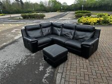 Black leather reclining for sale  PETERLEE