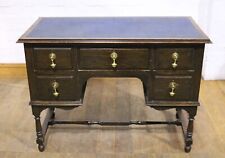 Antique dark oak leather top writing desk for sale  Shipping to South Africa