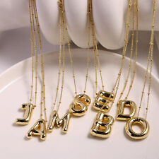 Collar de 26 letras de burbujas enchapado en oro inicial A-Z colgante cadena clavícula joyería, usado segunda mano  Embacar hacia Argentina