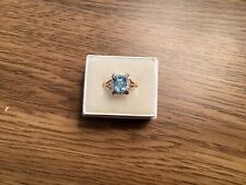 10k Yellow Gold Ladies Blue Topaz & Diamond Ring- Size 5 for sale  Shipping to South Africa