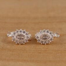 Used, 925 Sterling Silver Oval Shaped Halo Cubic Zirconia Earrings Gift Boxed for sale  Shipping to South Africa