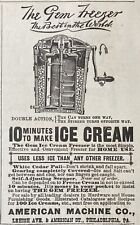 1890 AD(L20)~AMERICAN MACHINE CO. PHIL., PA. CONGELADOR DE SORVETE “GEM” comprar usado  Enviando para Brazil