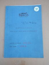 BERCO CON-ROD BORING M/C AB 329 OPERATING INSTRUCTIONS & MAINTENANCE MANUAL, used for sale  Shipping to South Africa