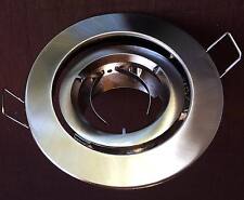 10 x Satin Chrome Gimbal DOWNLIGHT FITTINGS Hole cut 90m +LAMP HOLDER Spot light for sale  Shipping to South Africa