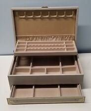 Caixa de joias vintage Mele 3 camadas com gaveta automática MCM cinza claro/ouro 12,5 x 8 x 4,5 comprar usado  Enviando para Brazil