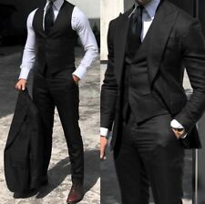 2021 terno masculino preto smoking melhor homem terno de casamento jaqueta + calça + colete comprar usado  Enviando para Brazil