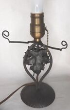 Antigua lámpara de mesa de hoja de arce de bronce con enchufe de cadena Bryant principios de 1900 segunda mano  Embacar hacia Argentina