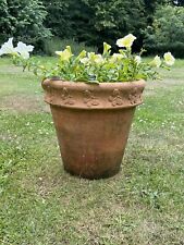 Large Terracotta Plant Pot with Butterfly rim detail, used for sale  GODALMING