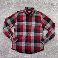 Used, Eddie Bauer Shirt Men Medium Slim Fit Plaid Flannel Button Down Outdoor Red Gray for sale  Shipping to South Africa