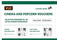 Vue cinema tickets for sale  LONDON