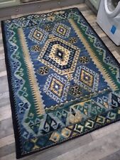 Jeff Banks Marakesh Blue Floral Pattern Rug 1.9m x 1.3m Hessian Backed for sale  Shipping to South Africa