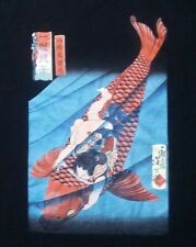 Used, Japan Woodblock Saito Oniwakamaru on a carp t shirt L NEW Japanese Yoshitoshi  for sale  Shipping to South Africa