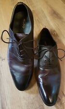 Aldo Men's Leather Oxford Shoes Size 8 Dark Tobacco Pointed Toes Textured for sale  Shipping to South Africa