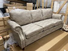 Grey suede 3 seater stylish sofa brand new for sale  DERBY